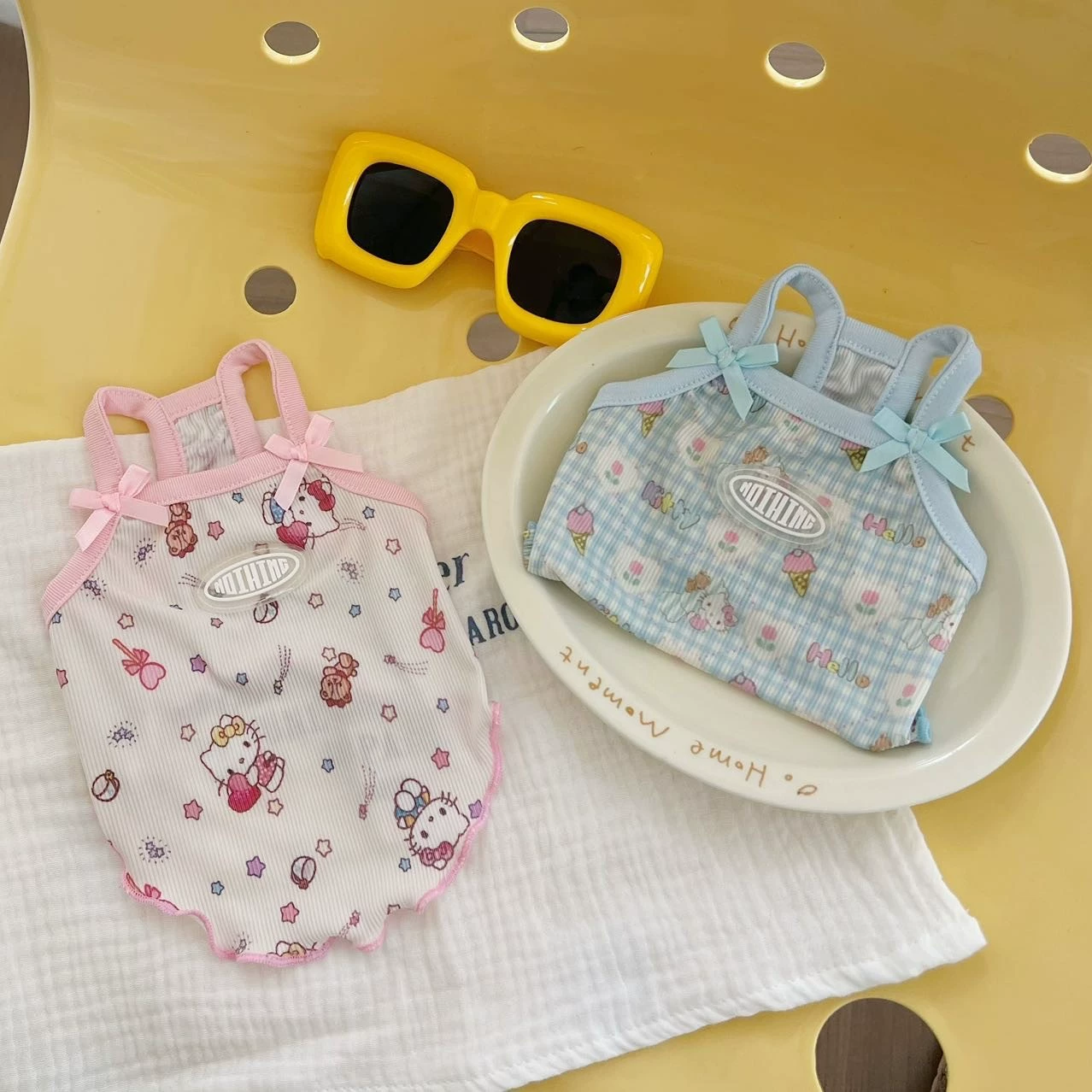 Одежда для домашних животных, летний тонкий жилет с рисунком для собак, ледяной шелк, солнцезащитный крем для кошек, маленьких собак Тедди