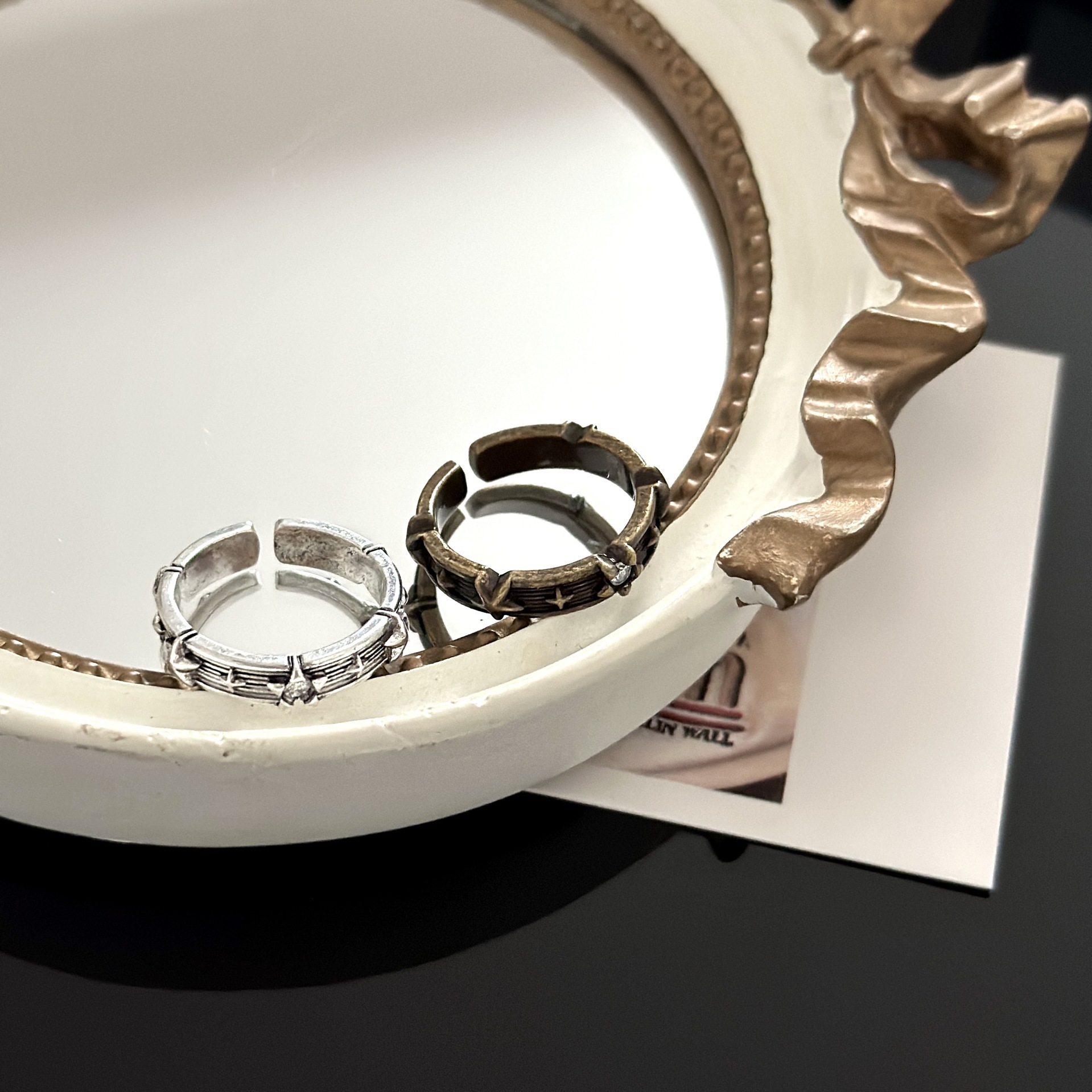 Adjustable Geometric Star Pentagram Open Ring For Women_voghion.com