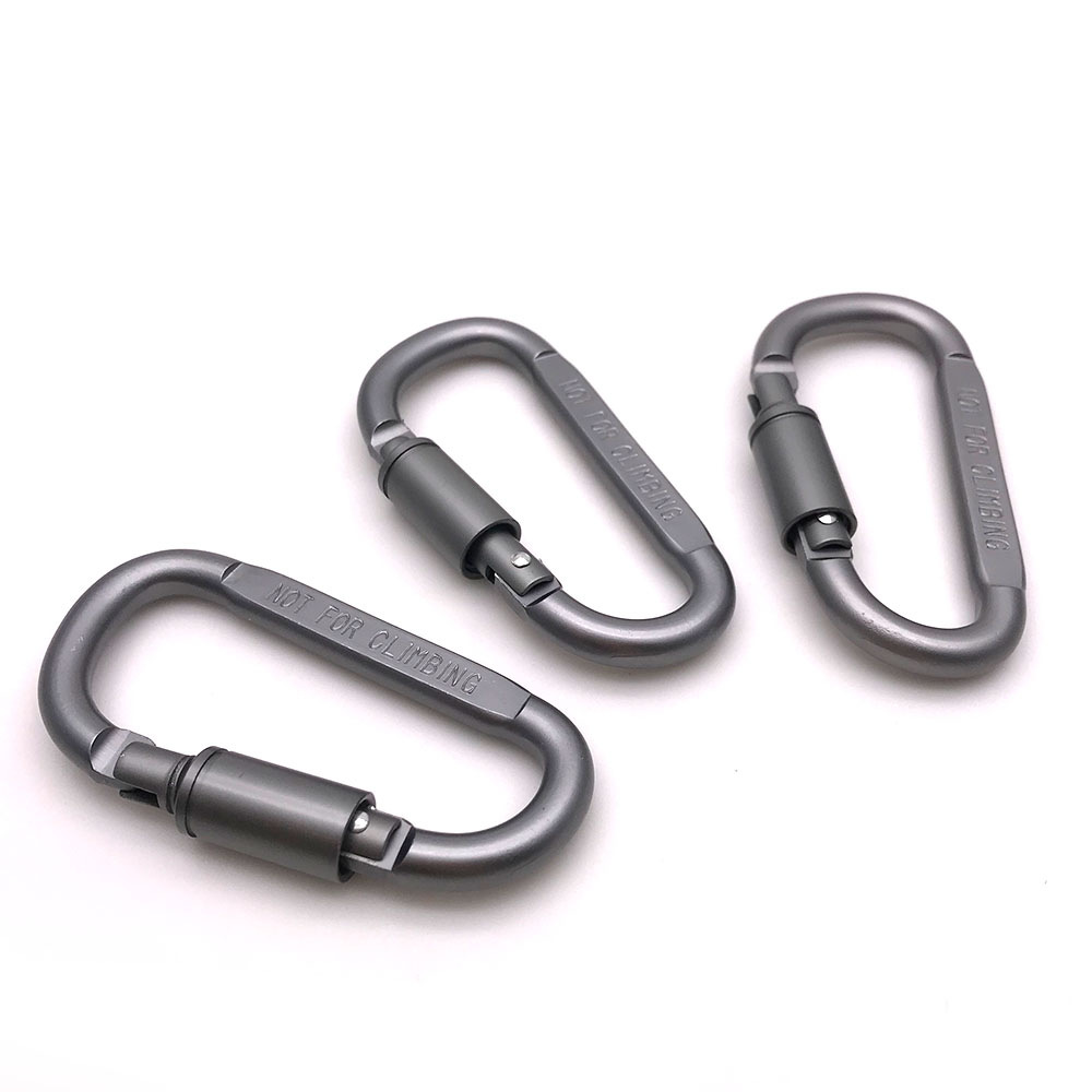 温州佰特 D型半压扁白色铝钩 户外野营水瓶钩 背包挂钩