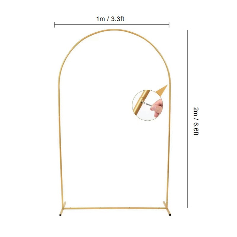 Accesorios de boda transfronterizos Soporte de arco de hierro forjado Fondo de escenario Marco de flores decorativo Arco de boda Marco de hierro cuadrado dorado