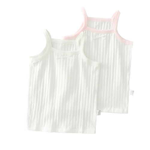 Children's thin vest sling net color jacquard baby girl 100 cotton breathable base boneless 2-piece package on behalf of delivery