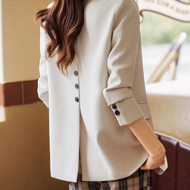 2025 White Blazer for Women, New Spring and Autumn Style, Slit Back Design, Casual Fashion for Petite Women, Trendy This Year