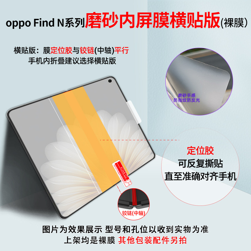 Oppo Find N5 ポジショニングステッカー TPU ハイドロゲルフィルム HD つや消し携帯電話フィルムの前後エッジ保護フィルムに適しています。|undefined