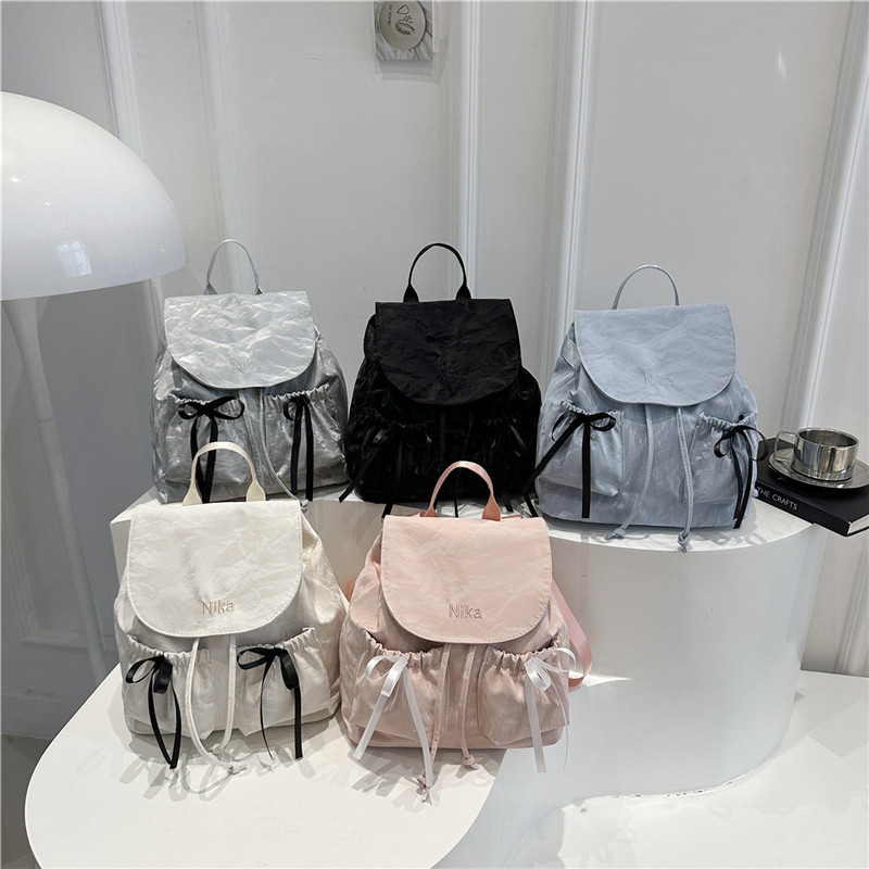 ファッションリボンバックパック大学生クラスバッグ女性 2025 夏の新大容量バックパック卸売|undefined
