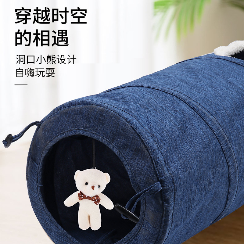 Suministros para mascotas Amazon nuevo lienzo resistente a los arañazos gato recto túnel juguete plegable gato túnel gato juguete