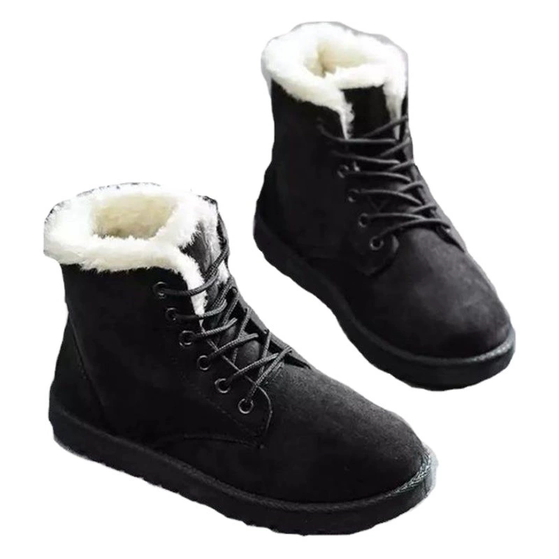 2025 осенние и зимние студенческие снежные ботинки женские ботинки короткие ботинки теплые ботинки на шнуровке