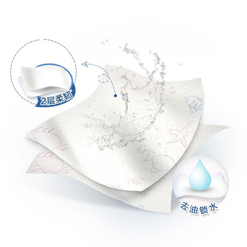 Heart-to-Heart Kitchen Oil Absorbing & Water Sealing Roll Towels, 8 Rolls in a Box, Economical Pack, Oil Wiping & Hand Towels