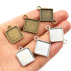 合金シングル/ダブル吊り15mm正方形内径合金タイムジュエルボトムDIYアクセサリーアクセサリー2g