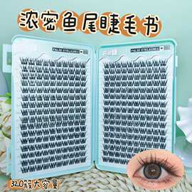 粘胶款浓密鱼尾分段自然百搭日常亚裔混血绒感氛围眼睫毛灵动双眼