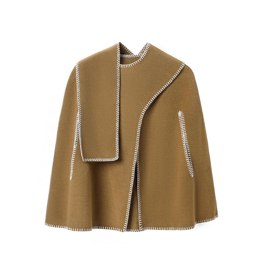 Women's Camel Stitching Cape Scarf Shawl
