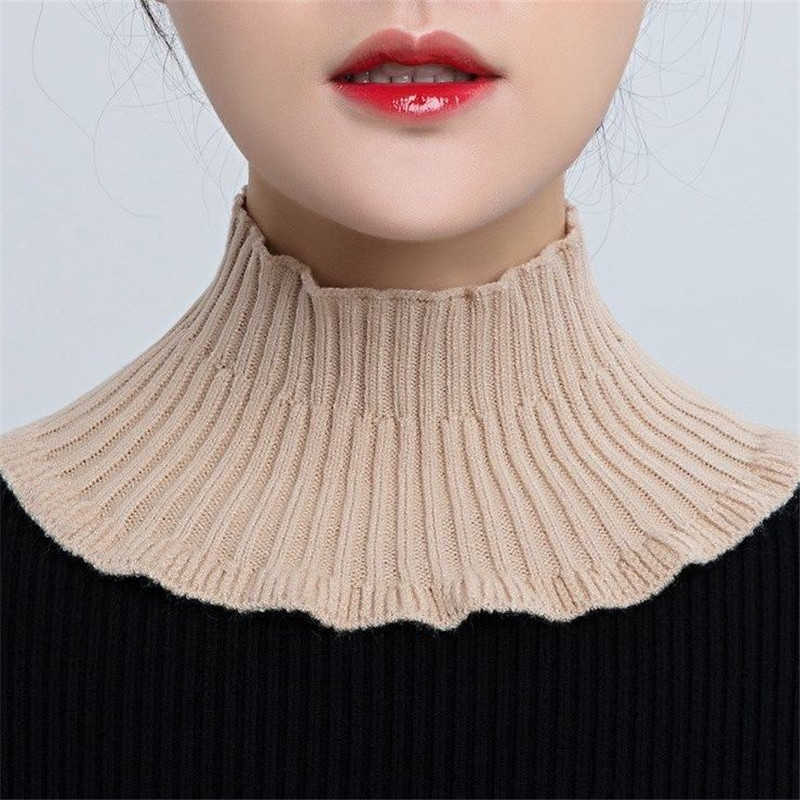 [Hilo con núcleo amigable para la Piel] bufanda de mujer pullover primavera y otoño cálido cuello de protección cervical collar falso decorativo lana de punto