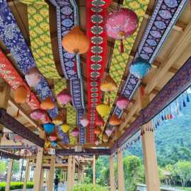 挂布帷幔海南黎族纹样黎锦装饰背景布民族风火锅餐厅吊顶天幕布幔