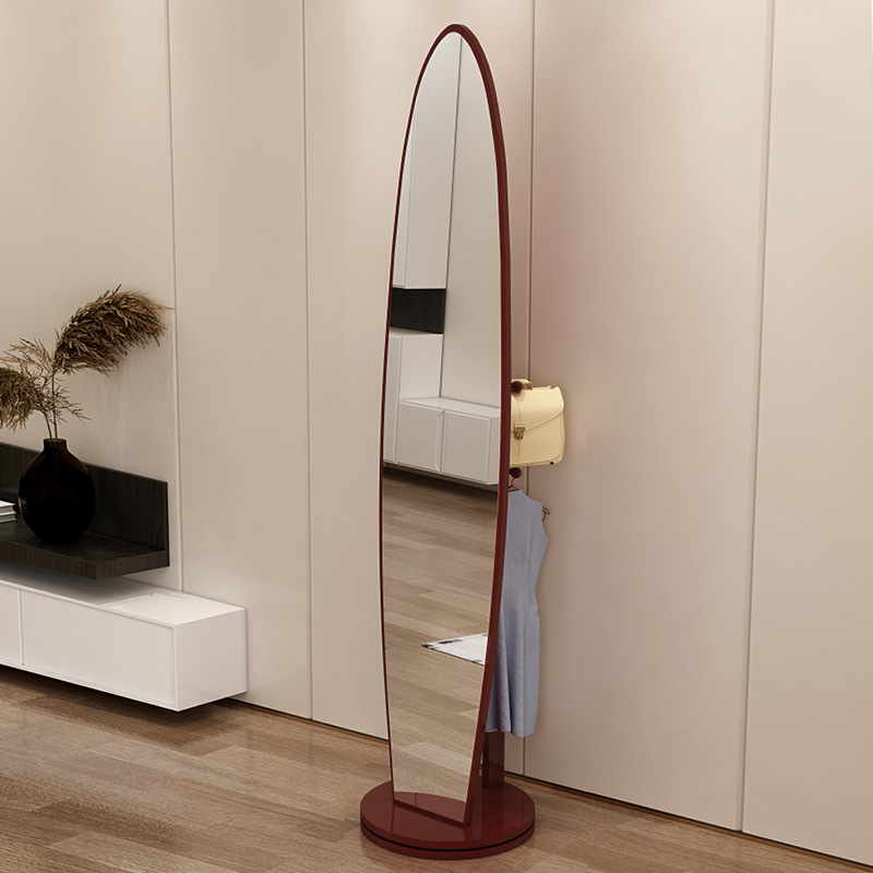 Espejo de cuerpo entero, espejo de piso para vestir, espejo de probador de dormitorio doméstico para niñas, espejo grande tridimensional móvil giratorio de viento