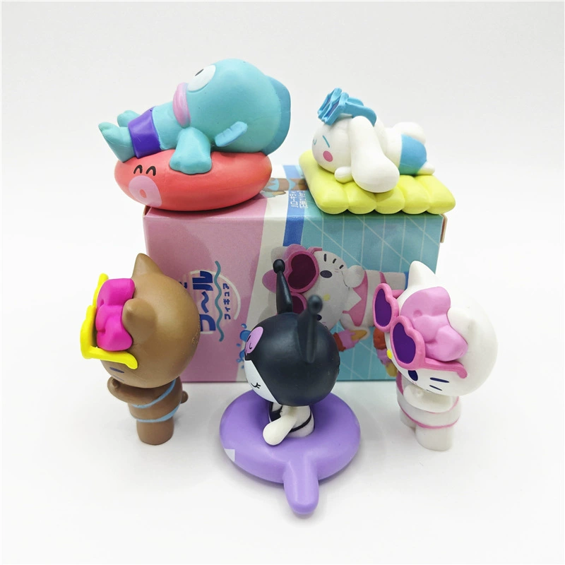 Swimming pool, doll, swimwear, fishes, minifigure, Cinnamoroll