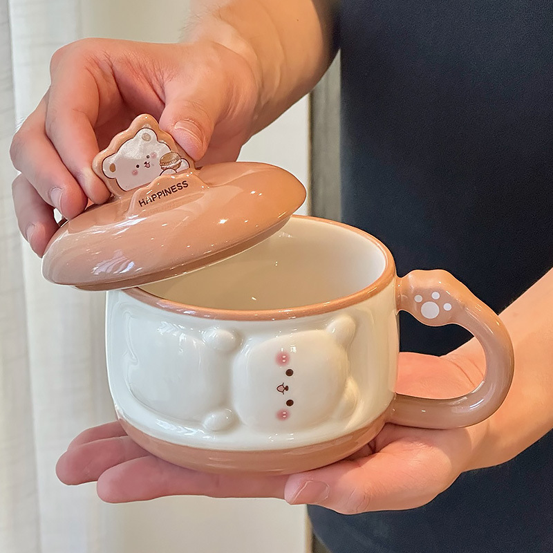 立体レリーフクマセラミックカップドラマ携帯電話ホルダーホームマグ誕生日プレゼントコンパニオンギフトカップ|undefined