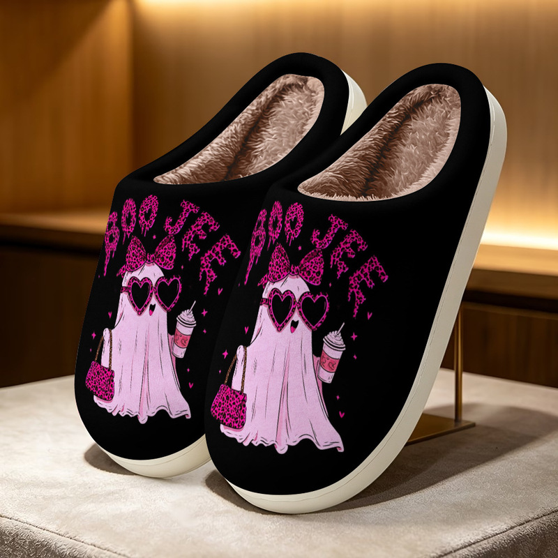 Women's cross-border men's plush cow print slippers, cute cotton slippers, Christmas slippers, available in stock