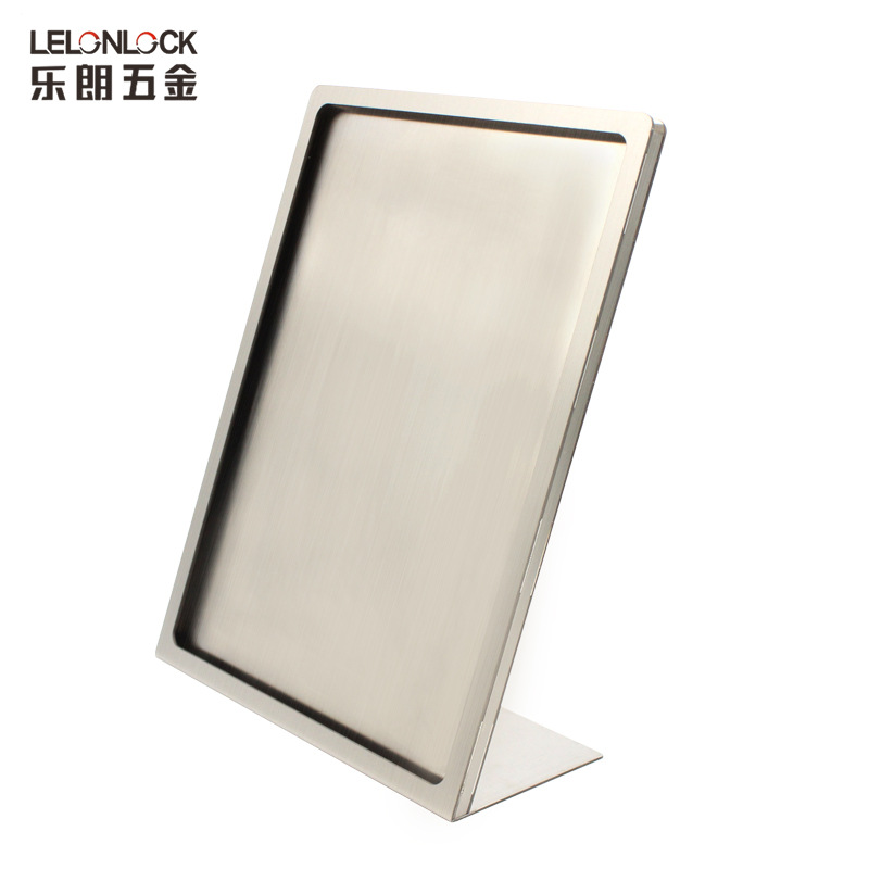 A5 titular de la placa de leche tienda de té tienda de café de tipo L soporte de exhibición de la publicidad Tarjeta de acero inoxidable mesa de procesamiento de tarjetas
