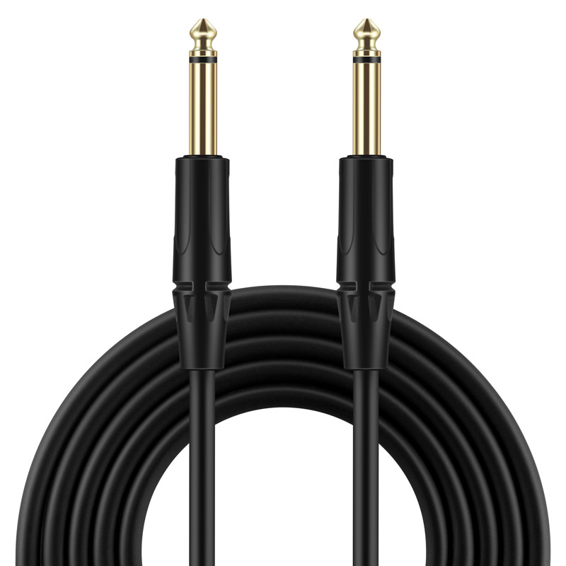 6.35单声公对公电吉他线贝斯降噪抗磁连接线大二芯音响线厂家批发