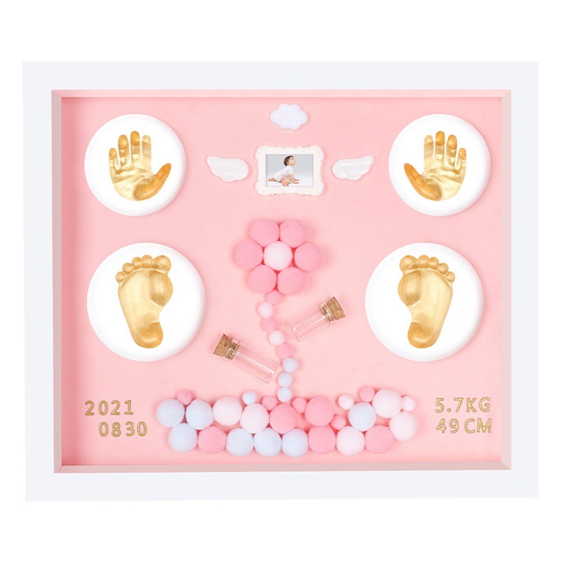 Baby hand footprints children hand and foot inkpad baby newborn 100 days diy year old commemorative full moon inkpad photo frame