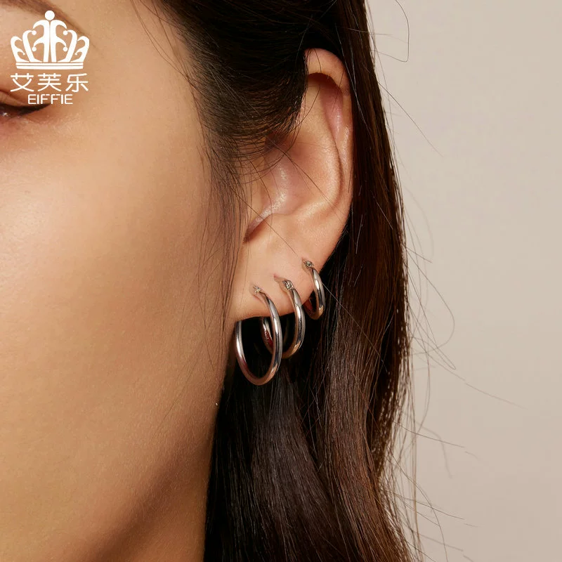 Подарочные серьги Eva Life Genuine earrings, платиновый аксессуар, 925 образец серебра, простой и элегантный дизайн