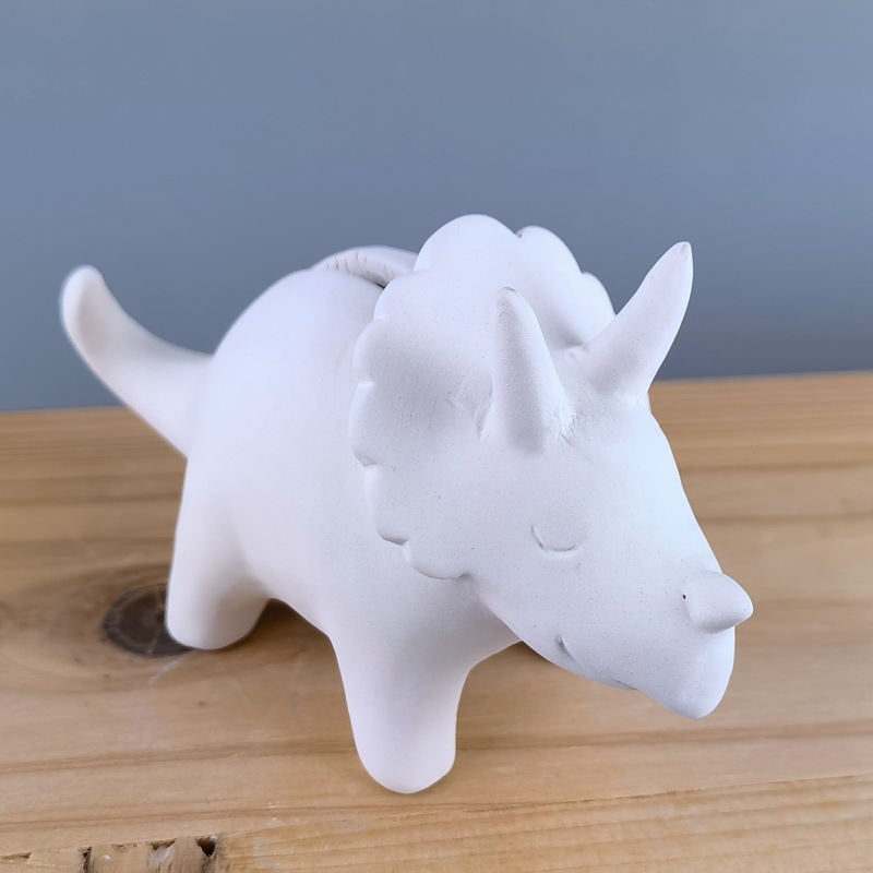 Juguete de Cerámica Dinosaurio DIY para Pintar en Blanco para Niños y Escuelas