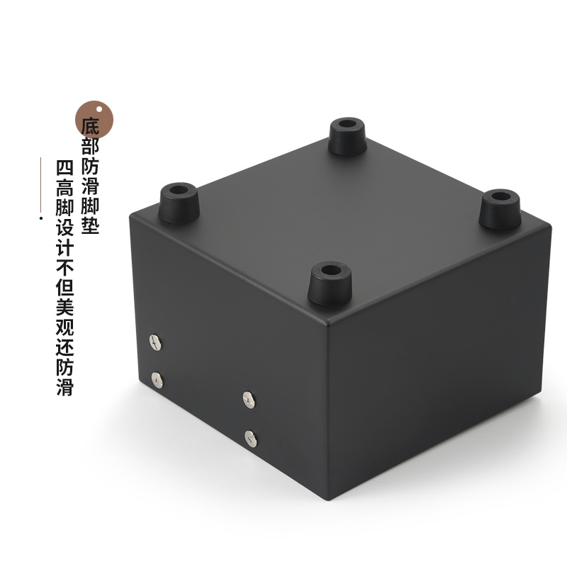 Venta al por mayor caja de escoria de acero inoxidable Cubo de escoria negro tipo cajón caja de escoria pequeño mini café a través de escoria Aparato de café