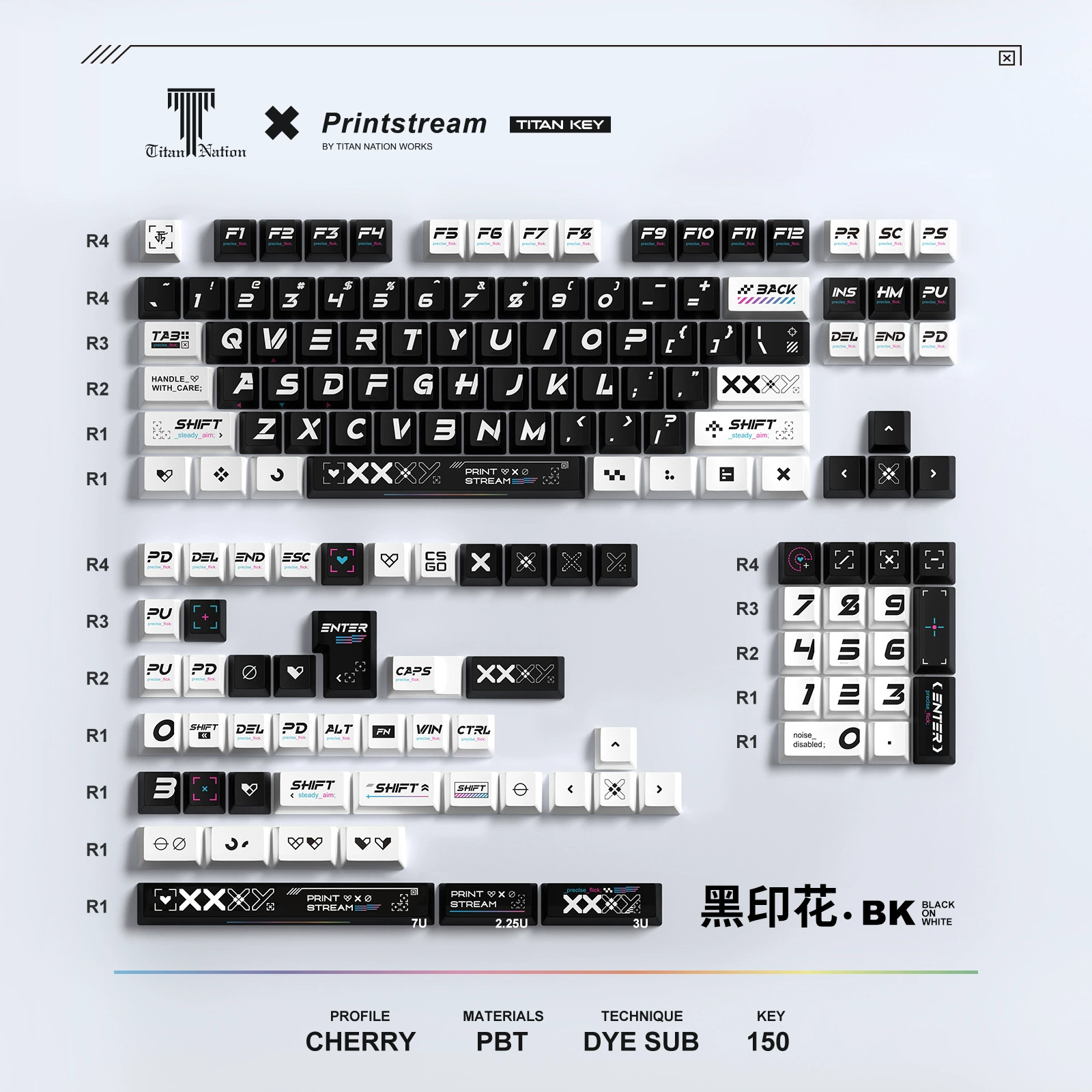 Титан Country CSGO Series Print Collection: Dream Keycap 150 Key Original Height PCKeycap Сублимация