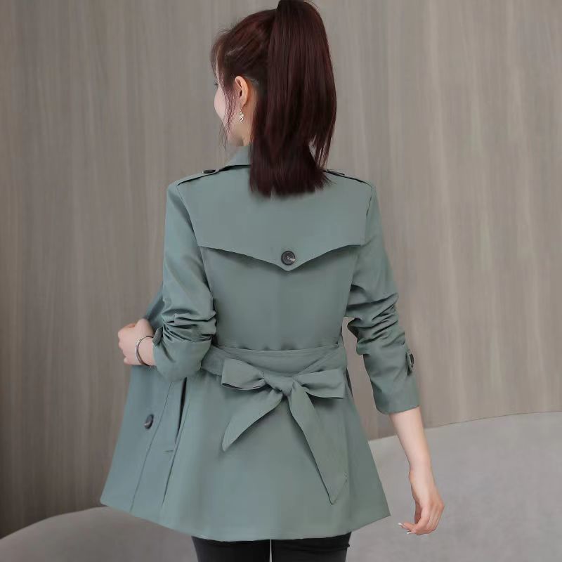 Women's 2024 Coat Spring and Autumn New Elegant All-match Slim-fit British Style Short Top Women's Double-breasted Trendy Coat