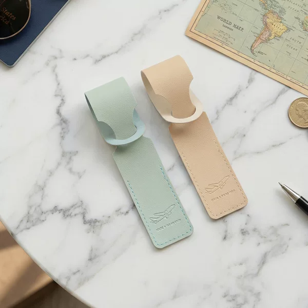 in stock thickened PU leather creative multi-color boarding pass luggage tag flip tag anti-lost luggage tag wholesale
