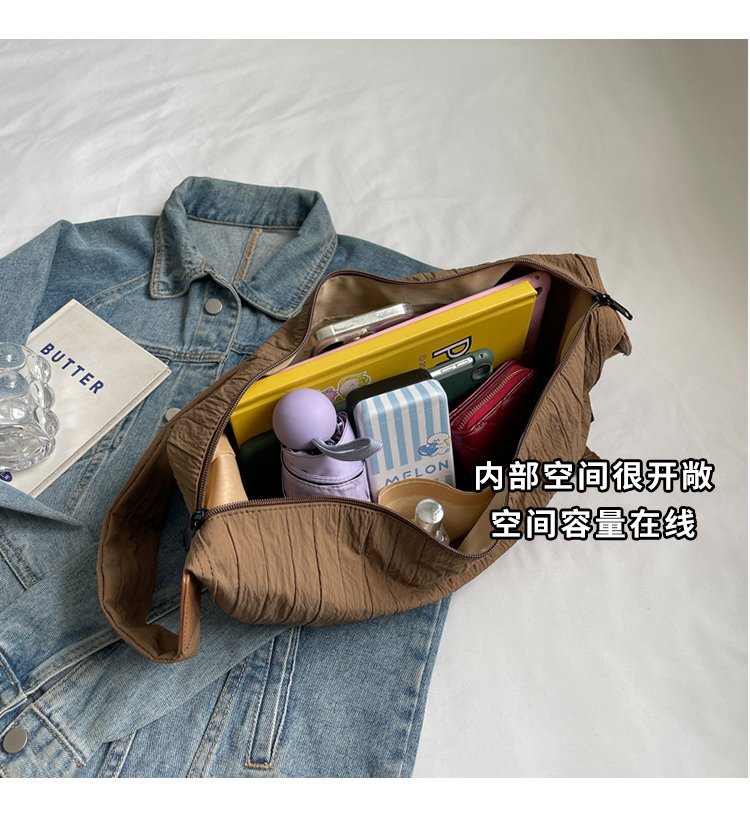 韩版小众设计慵懒风女帆布包2024新款休闲单肩斜挎包百搭腋下