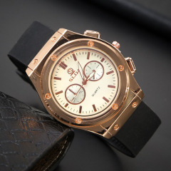 New Style Wristwatch Simple Elegance Business Rubber Strap Men's Fashion Casual Quartz Watch Wholesale Watch