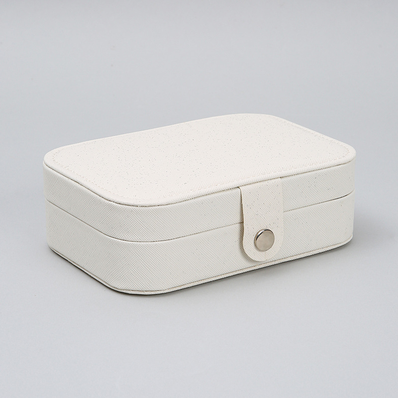 Caja de joyería de alta calidad simple, pendiente, collar, anillo, caja de almacenamiento al por mayor, caja de almacenamiento de joyería antioxidante portátil de doble capa