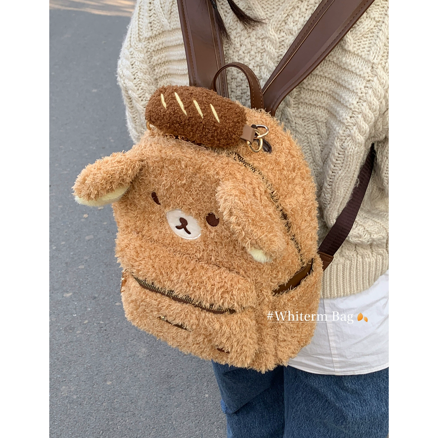 Ёмкий в холод bag, милый рюкзак, корейский стиль, с маленькими медвежатами