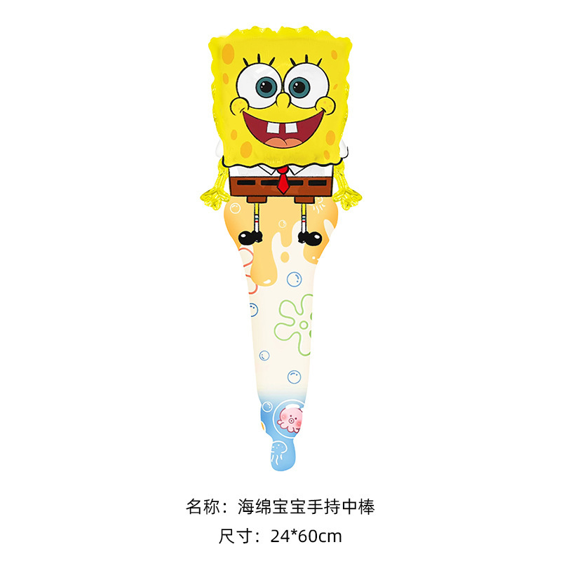 Balón de palos de mano, palos de palos en el puesto, empujando globos de aluminio, palos de mano, decorados de fiesta para niños, bolas de aluminio