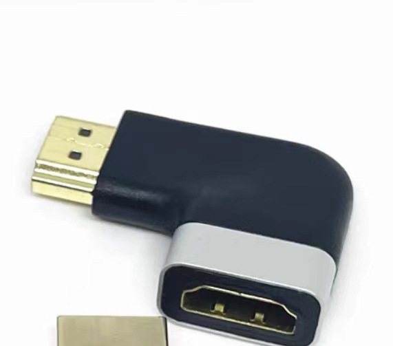 HDMI hembra a hembra Adaptador 8K macho a hembra 4K HD transmisión codo ángulo recto extensión conexión transmisión señal estable