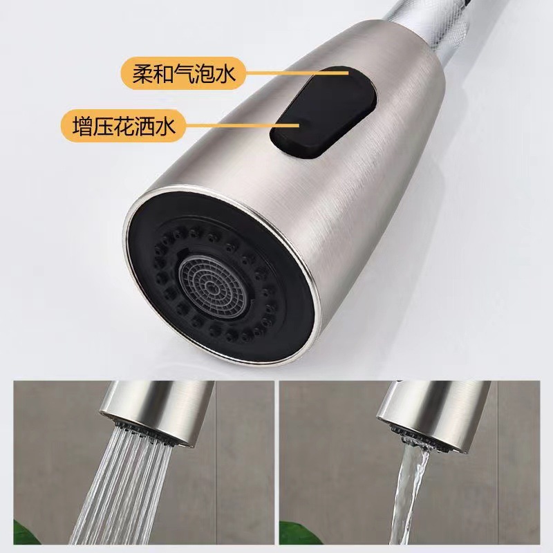Grifo de cocina transfronterizo de comercio exterior frio y calor giratorio 304 lavabo de verduras de acero inoxidable grifo telescópico