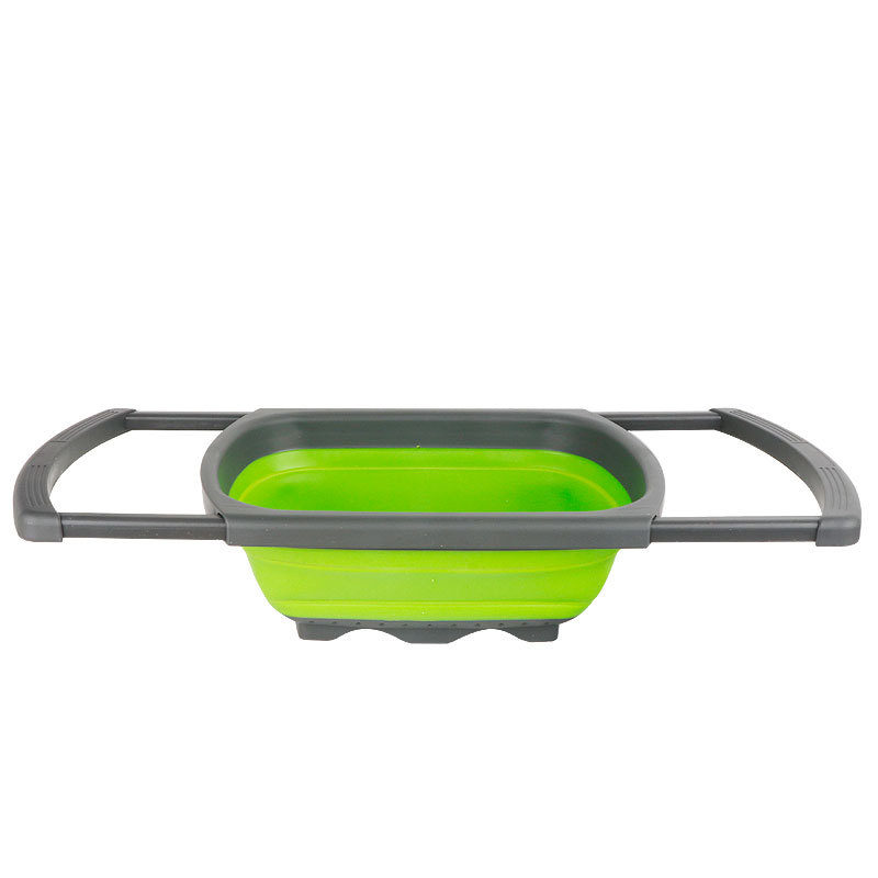 Fábrica al por mayor telescópico canasta de drenaje plegable casera canasta de lavado de verduras cuadrada canasta de filtro de plástico de cocina