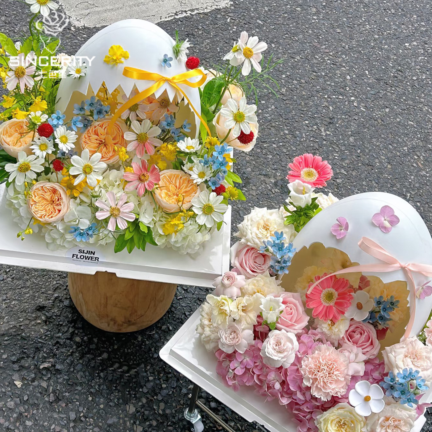 Siete colores cordier cáscara rota ramo de flores de día floral cáscara de huevo creativo regalo de cumpleaños hecha a mano materiales de flores DIY materiales de florista