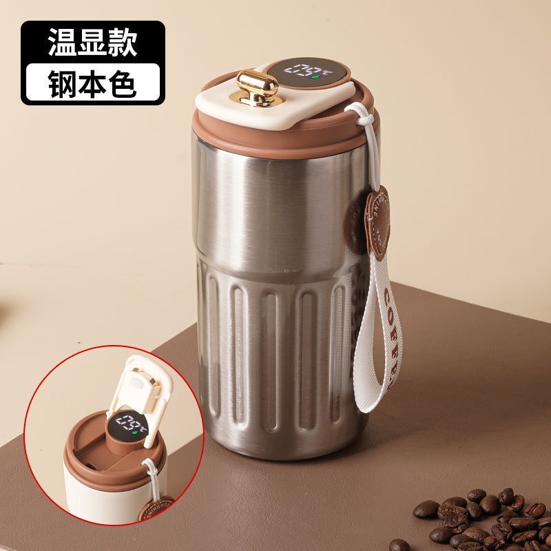 高品質コーヒーカップ 316 ステンレス鋼ギフト魔法瓶カップスマート温度表示ポータブルお土産カップ|undefined