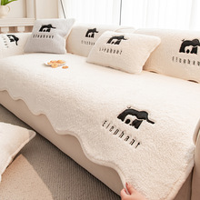 高级感羊羔绒沙发垫2025新款加厚毛绒客厅皮沙发防滑秋冬沙发坐垫