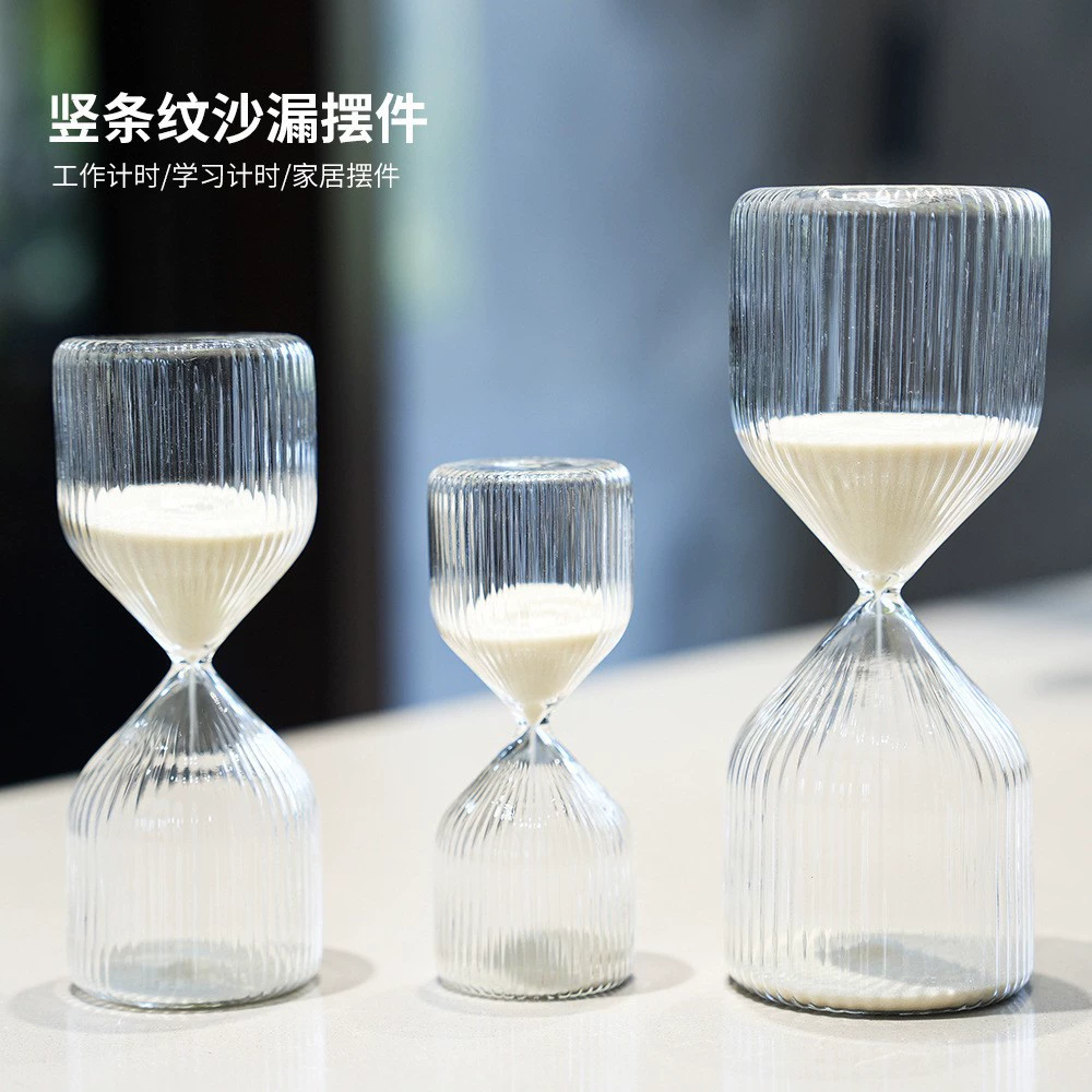 Креативные цилиндрические песочные часы с вертикальными полосками, 5, 15, 30 минут, подарочные украшения, песочные часы, украшение для дома, оптовая продажа