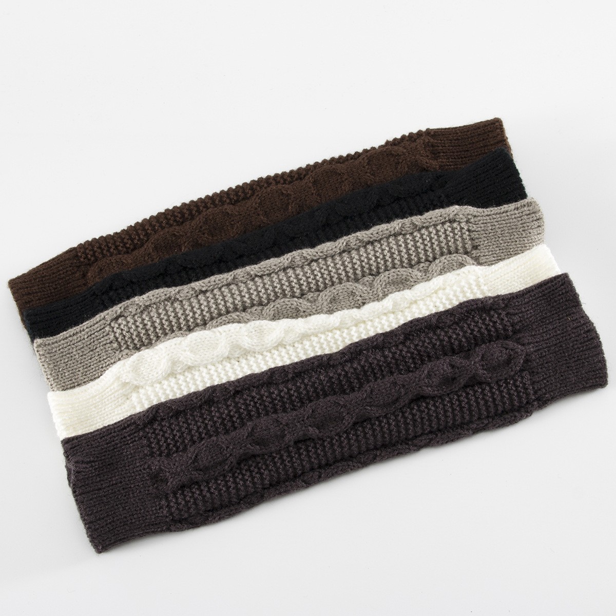 Guantes de dedos abiertos G-13 para otoño e invierno, para hombre y mujer, de lana, con medio dedo y mangas para la muñeca, tejidos y cálidos_voghion.com