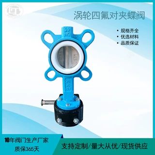 定制手动四氟蝶阀 涡轮对夹蝶阀 D371FP-16Q天津阀门厂家直供