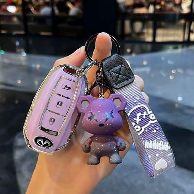 Car key bag Finidi qx50 key - infiniti-g-smart-3-key-trunk-single-shell-purple-purple-violent-bear-pendant