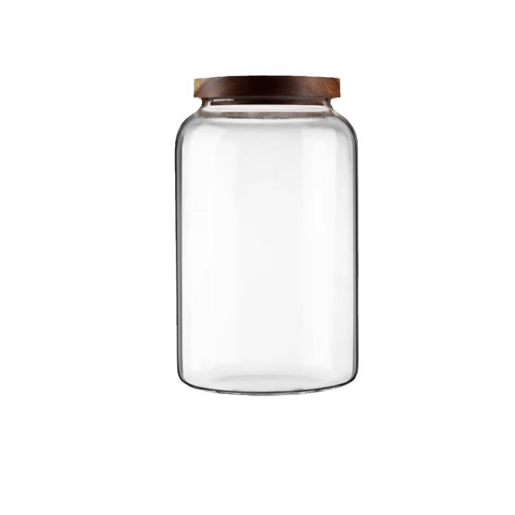 Gran CAPACIDAD DE Acacia tapa de madera sellada tarro verde naranja granos de vidrio de almacenamiento tarro de té de vidrio de alta borosilicato hogar tarro