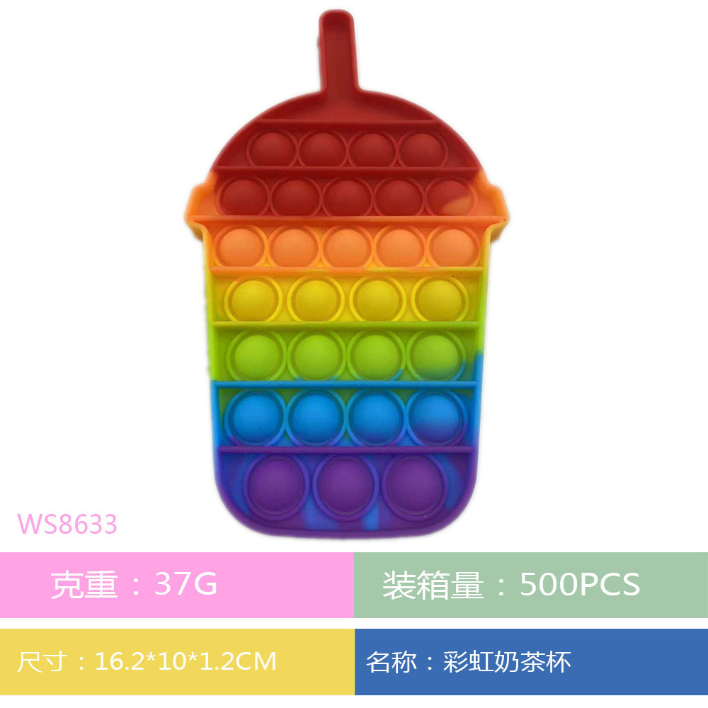 Tamaño pequeño Arco Iris tortuga corona mariposa leche taza de té rata asesino pionero los niños escritorio burbuja música educativos silicona juguete