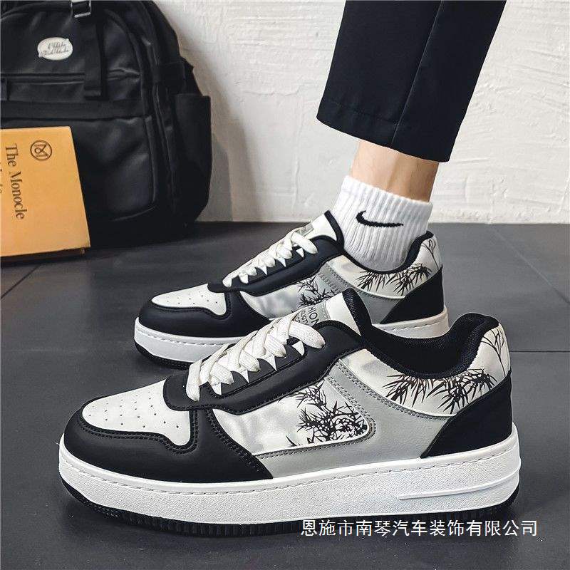 Chinese Style Ink Painting Sneakers 2025 New Men's Shoes High-Value Trendy Versatile Casual Shoes Student Sports Trendy Shoes Chinese Style Ink Painting Sneakers 2025 New Men's Shoes High-Value Trendy Versatile Casual Shoes Student Sports Trendy Shoes