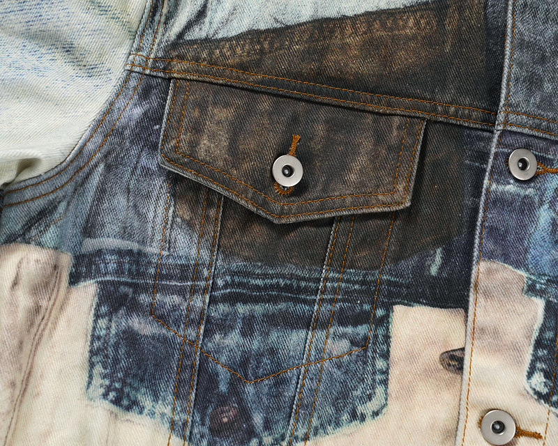 Foreign Trade European And American High Street Fashion Unisex Washed AC Same Style Printed Jacket Basic Denim Clothing_mkmklike.com