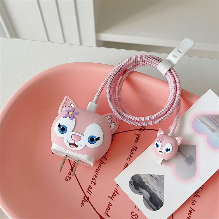 2023 nuevo cargador de dibujos animados cubierta protectora adecuada para Apple carga rápida cabeza 18/20W estándar europeo estándar americano aplicable