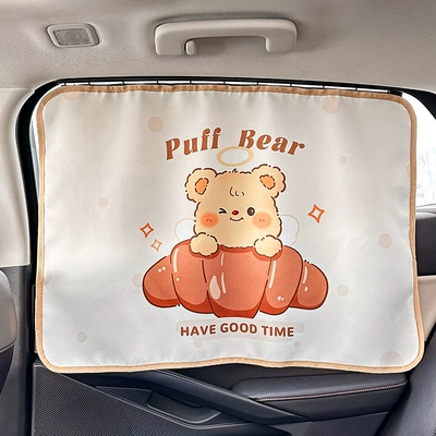 Car curtains curtain creative track - orbital-curtain-square-puff-bear